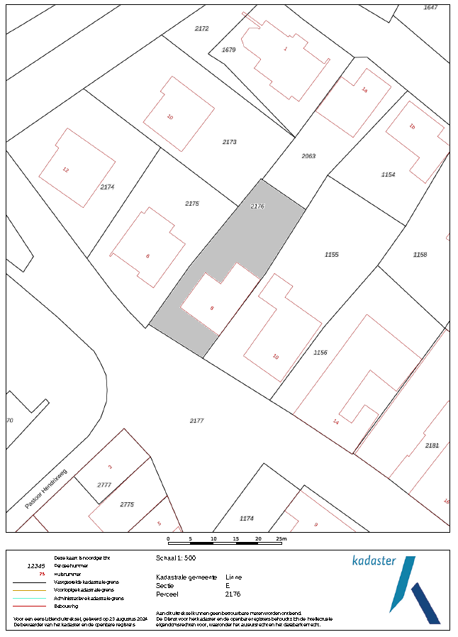 Kadastrale kaart Kerkstraat 8 Linne