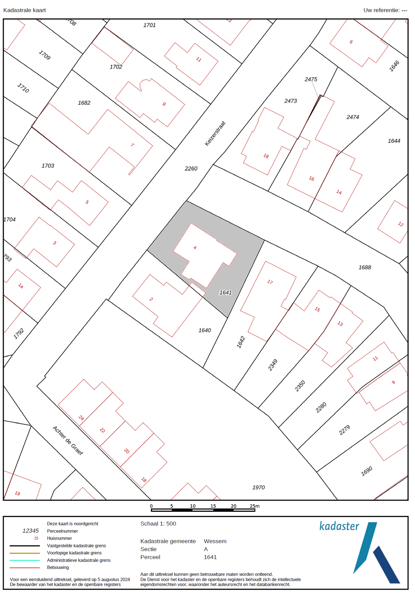 Kadkaart Keizerstraat 4 Wessem