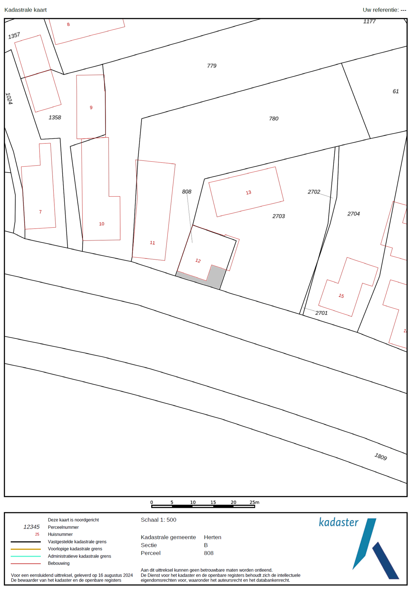 kadastrale kaart Broekstraat 12 Herten